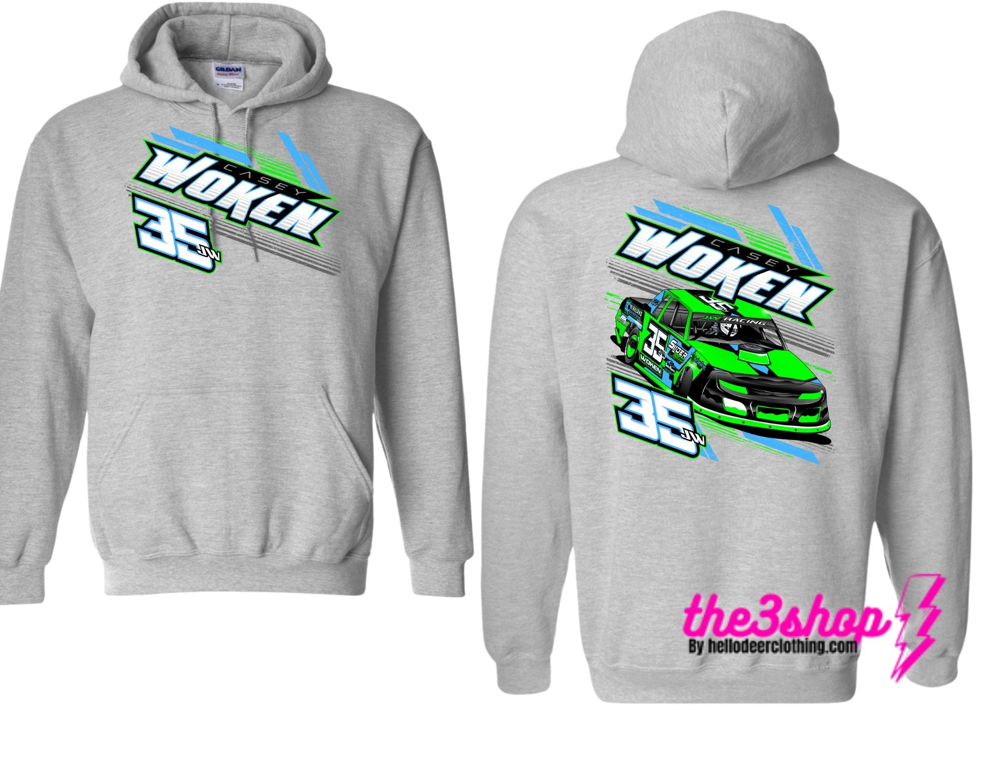 Casey Woken Back Car Design - Tees/SS/Hoodie